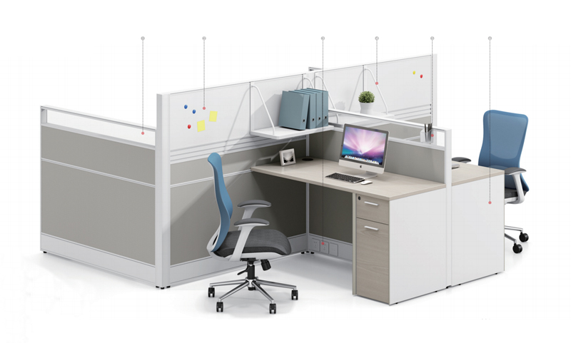 Thick&Thin系列凸字型4人位办公桌工位